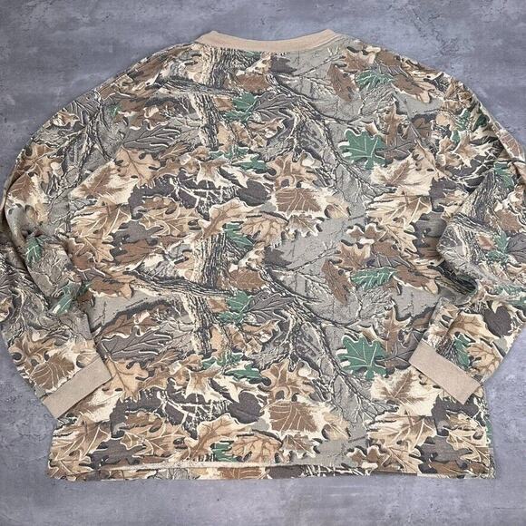Vintage Walls Single Stitch Advantage Tree Leaf Camo Long Sleeve Pocket T Shirt - Picture 7 of 7